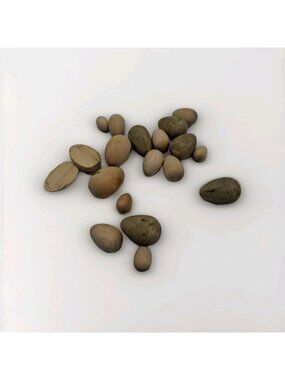 17 Wooden Egg Decor Easter Lot Unpainted Crafts & Halves .75"-1.5",  Miniatures